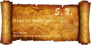 Simits Noémi névjegykártya