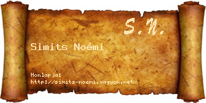 Simits Noémi névjegykártya